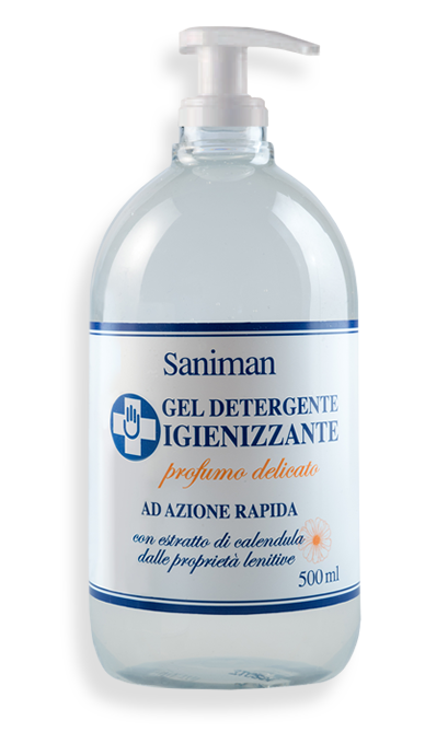 Saniman_500-con-dispenser saniman gel ingienizzante dispenser